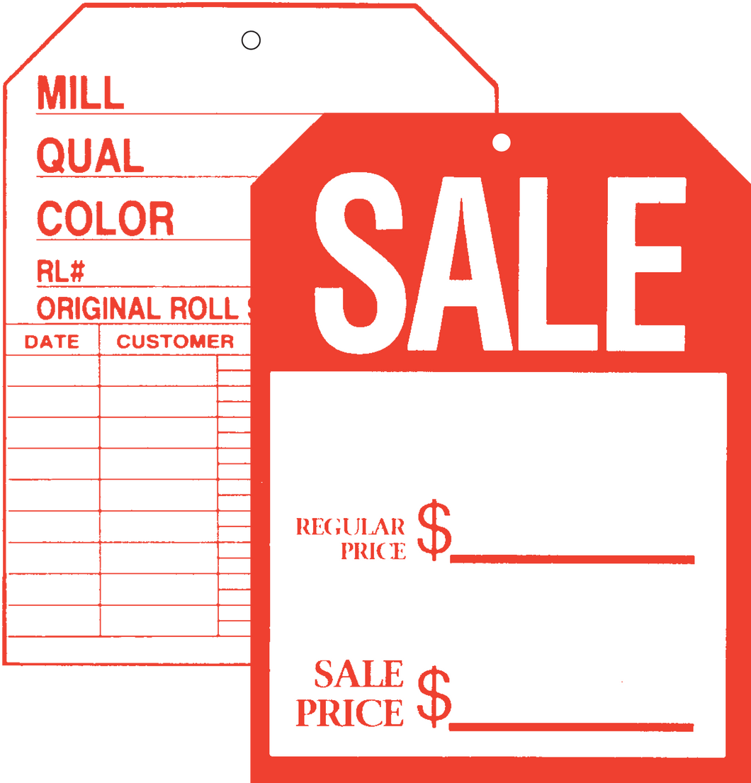 501 Front / 507 Back Sale Two Sided Tag
