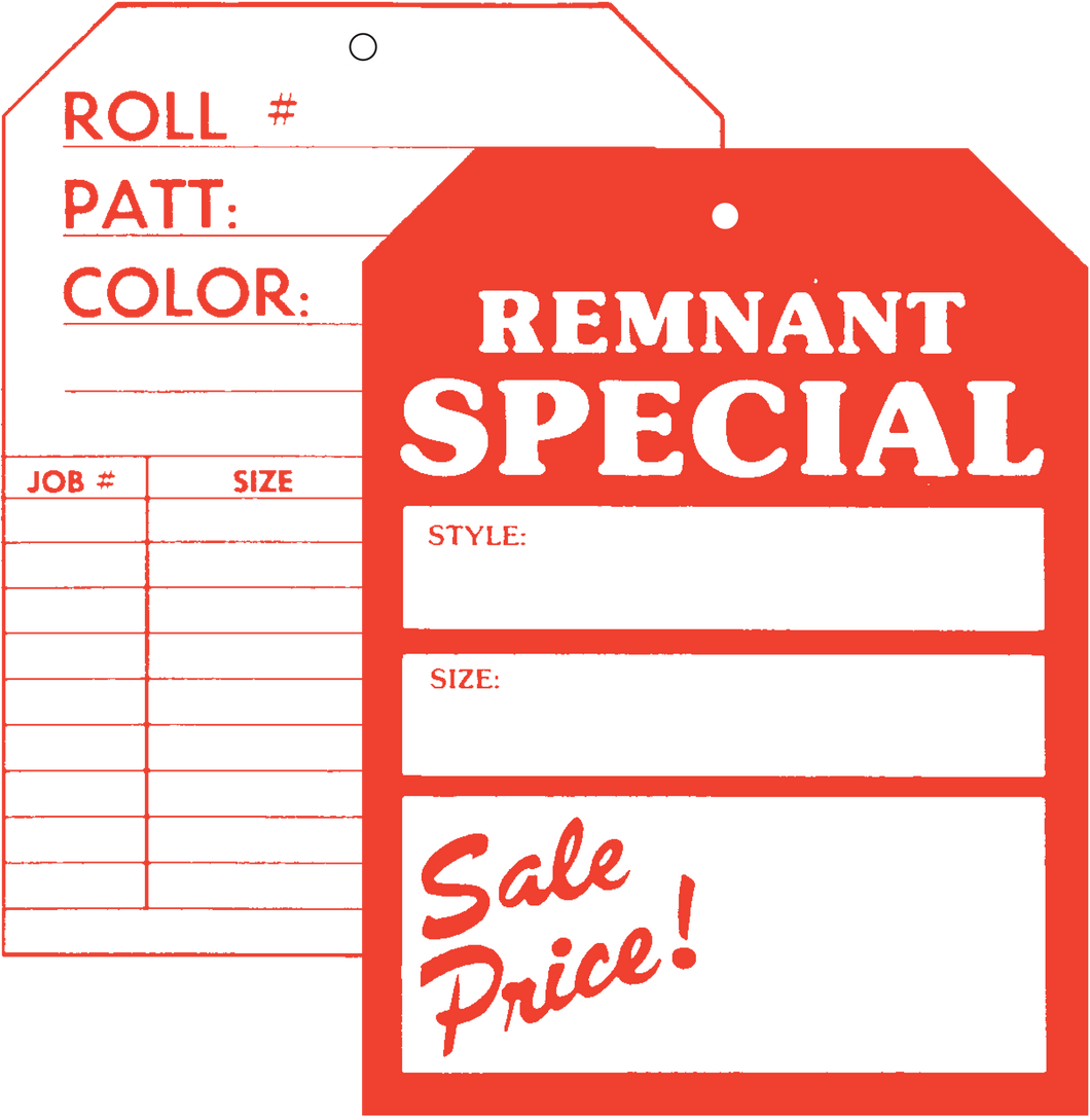 508 Front / 505 Back Remnant Special Two Sided Tag