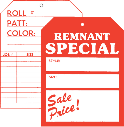 508 Front / 505 Back Remnant Special Two Sided Tag